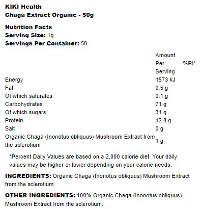 Chaga Extract Organic Powder - 50 грама - Feel You