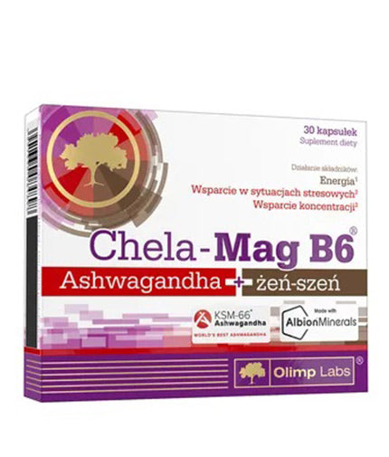 Chela-Mag B6 Ashwagandha + Ginseng / 30 Caps - Feel You