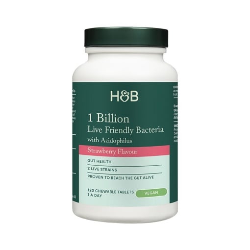 Пробиотик с Ацидофилус (Chewable Acidophilus Strawberry 1 Billion) 1млрд. 120 дъвчащи таблетки HOLLAND & BARRETT - Feel You