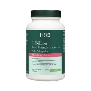 Пробиотик с Ацидофилус (Chewable Acidophilus Strawberry 1 Billion) 1млрд. 120 дъвчащи таблетки HOLLAND & BARRETT - Feel You