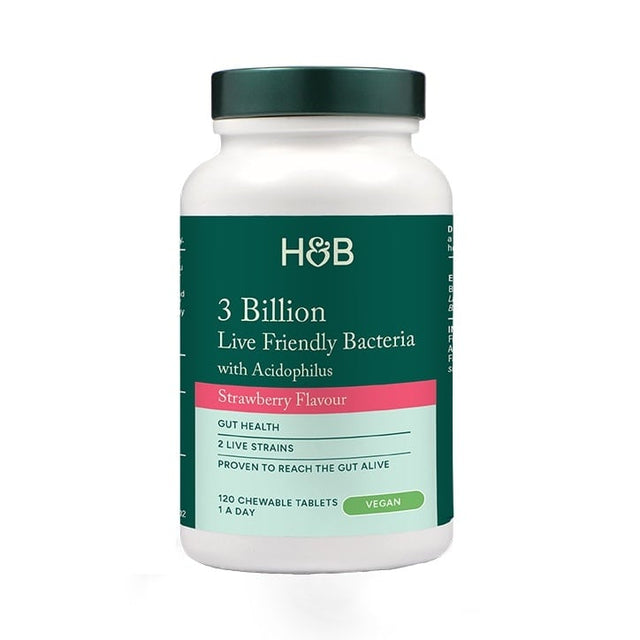 Пробиотик с Ацидофилус (Chewable Acidophilus Strawberry 3 Billion) 3млрд. 120 дъвчащи таблетки HOLLAND & BARRETT - Feel You
