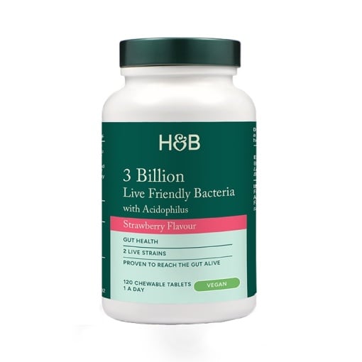 Пробиотик с Ацидофилус (Chewable Acidophilus Strawberry 3 Billion) 3млрд. 120 дъвчащи таблетки HOLLAND & BARRETT - Feel You