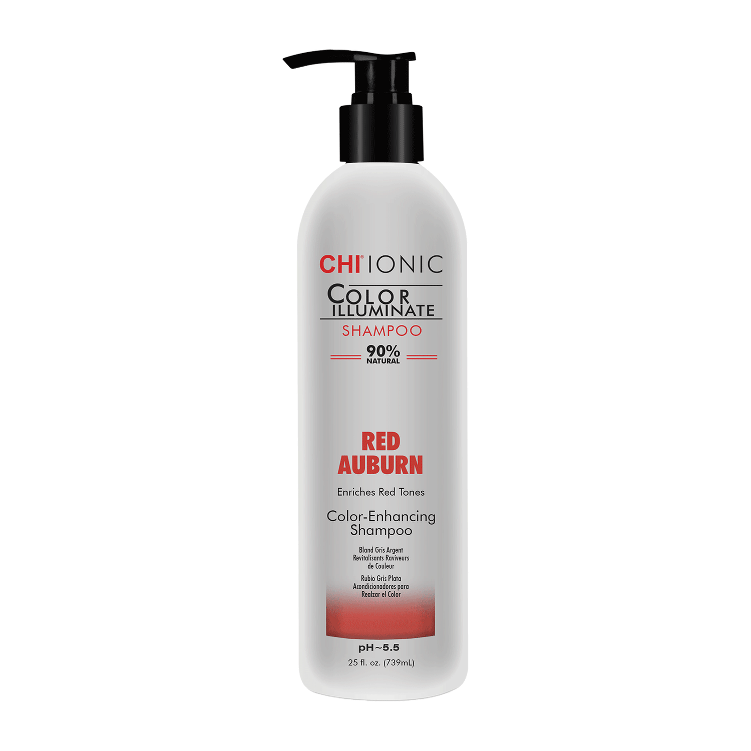 Chi, Ionic Color Illuminate, Paraben-Free, Hair Colour Shampoo, For Natural Hair Color & Color Treated Hair,  Red Auburn, 739 ml - Feel You
