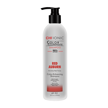 Chi, Ionic Color Illuminate, Paraben-Free, Hair Colour Shampoo, For Natural Hair Color & Color Treated Hair,  Red Auburn, 739 ml - Feel You