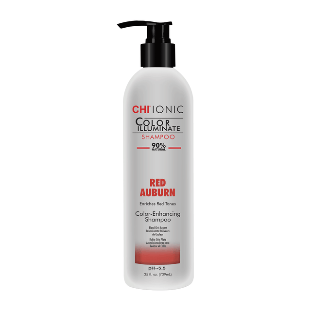 Chi, Ionic Color Illuminate, Paraben-Free, Hair Colour Shampoo, For Natural Hair Color & Color Treated Hair,  Red Auburn, 739 ml - Feel You