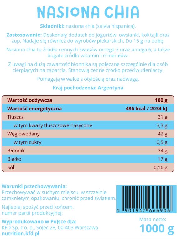 Chia Seeds - 1.00 кг - Feel You