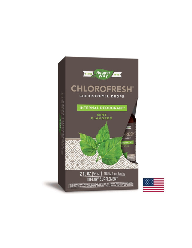 Chlorofresh® Chlorophyll Drops/ Хлорофреш® Хлорофил Капки х 59 ml (без алкохол) с ментов вкус Nature’s Way - Feel You