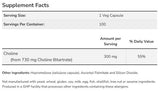 Choline 300 mg | Choline Bitartrate - 100 капсули - Feel You