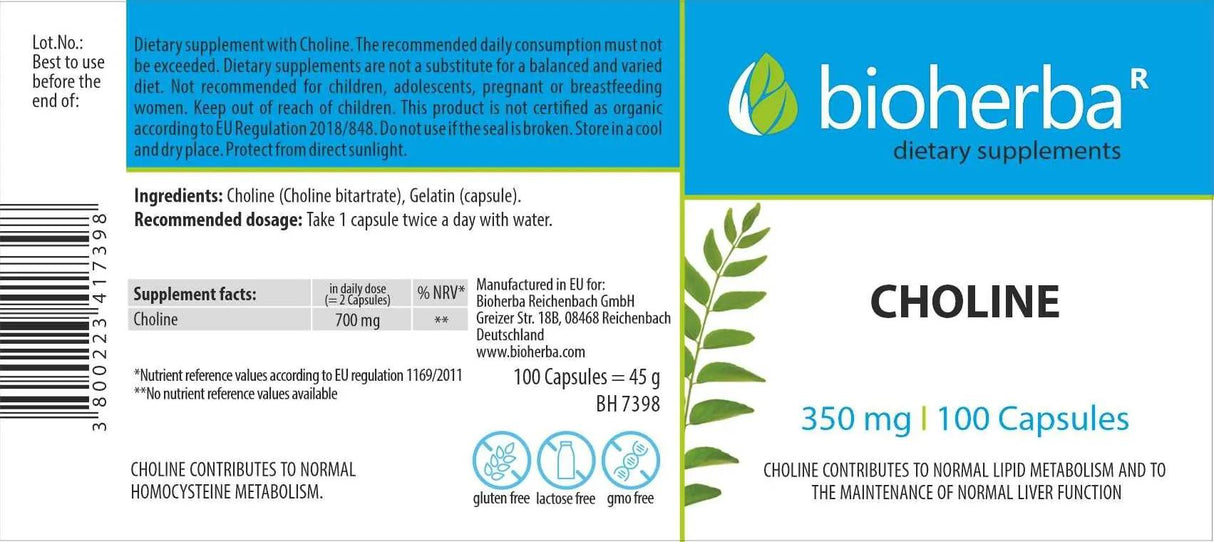 Choline 350 mg - 100 капсули - Feel You