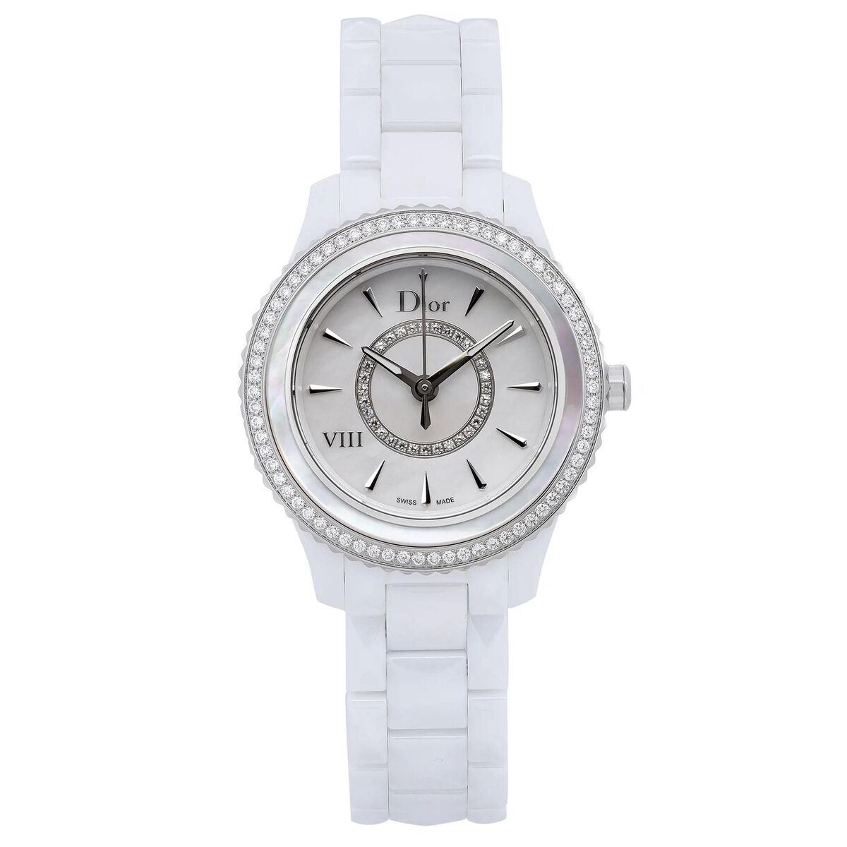 Christian Dior, VII, Quartz Ceramic Strap Watch, White, 33 mm, For Women - Feel You