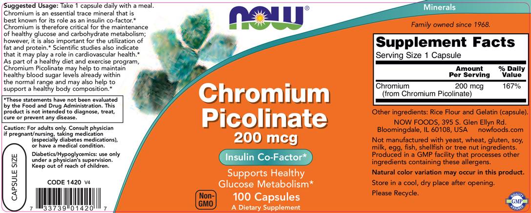 Chromium Picolinate 200 mcg - 100 капсули - Feel You