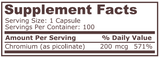 CHROMIUM PICOLINATE 200 МКГ - 100 КАПСУЛИ