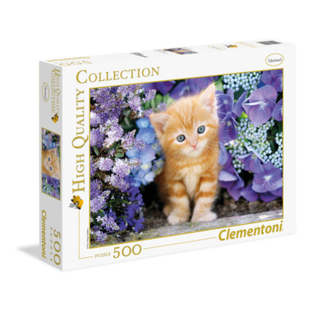Clementoni, High Quality Collection, Ginger Cat In Flowers, Puzzle, Unisex, 500 pcs - Feel You