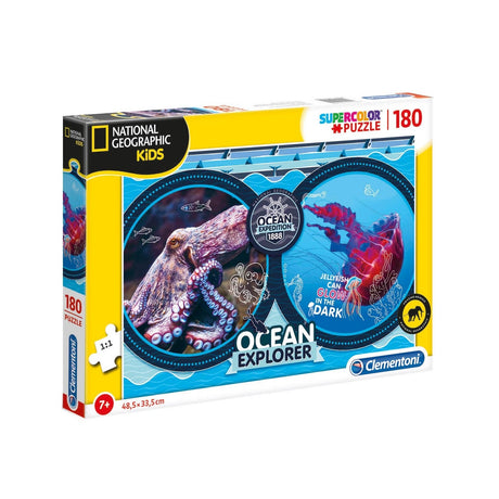 Clementoni, National Geographic Kids, Ocean Explorer, Puzzle, Unisex, 7+ years, 180 pcs - Feel You