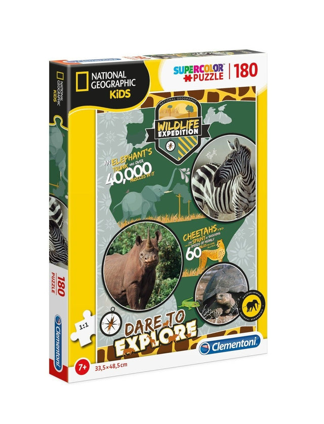 Clementoni, National Geographic Kids, Wildlife Expedition, Puzzle, Unisex, 7+ years, 180 pcs - Feel You