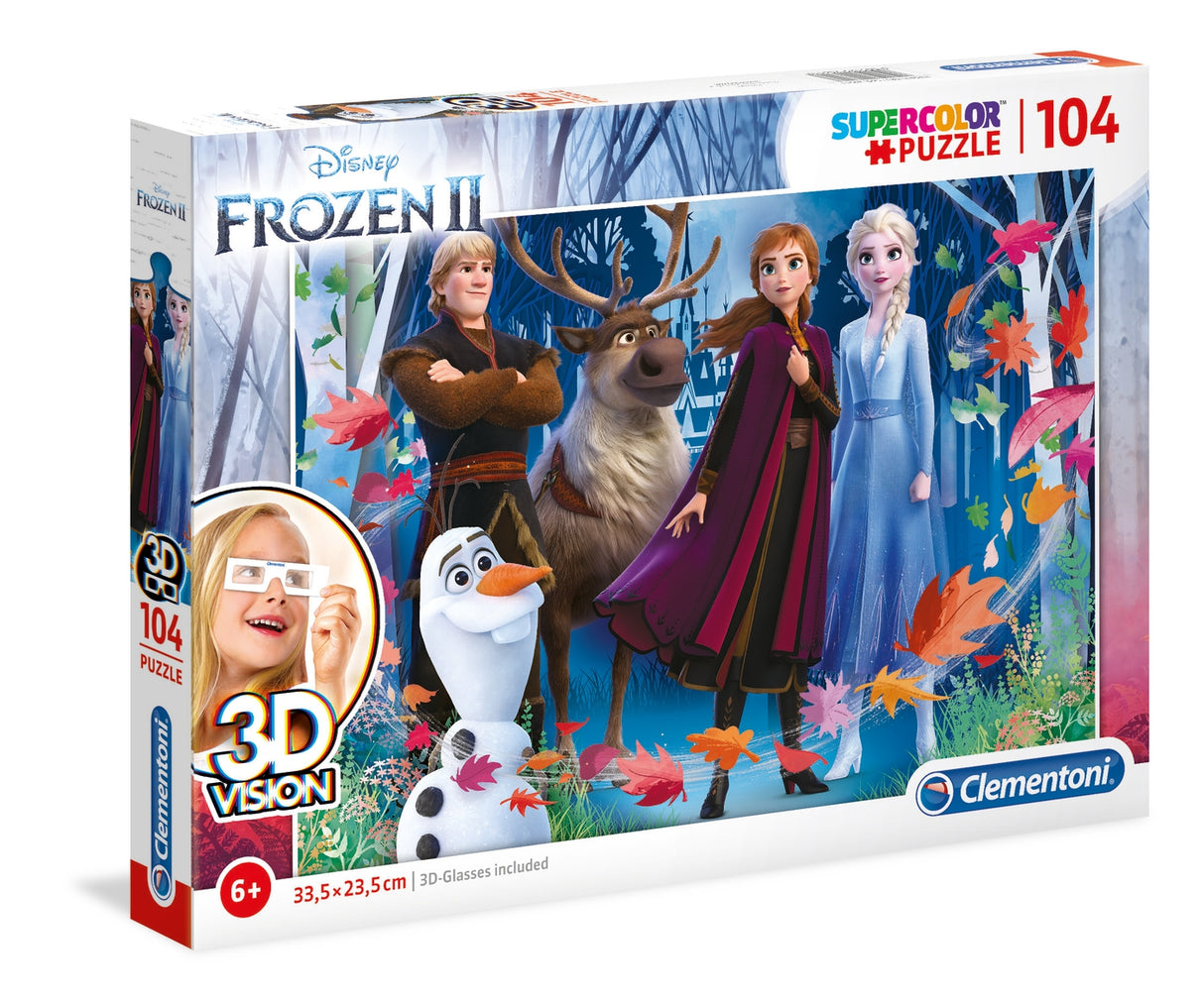 Clementoni, SuperColor, Frozen II 3D Vision, Puzzle, For Girls, 6+ years, 104 pcs - Feel You
