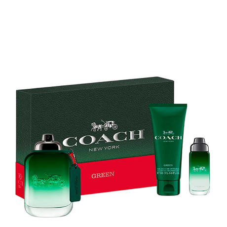 Coach - Green for Men Gift set EDT 100 ml, miniature EDT 15 ml and shower gel 100 ml - 100ml - Feel You