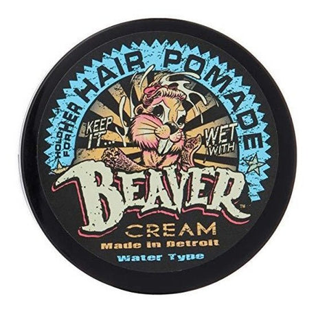 Cock Grease, Beaver Cream Water Type, Hair Styling Pomade, Shine Finish, Light To Medium Hold, 110 g - Feel You