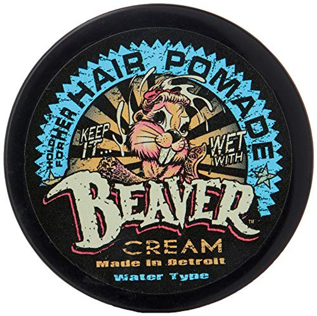 Cock Grease, Beaver Cream Water Type, Hair Styling Pomade, Shine Finish, Light To Medium Hold, 50 g - Feel You