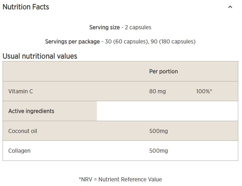 Coconut & Collagen - 180 капсули - Feel You