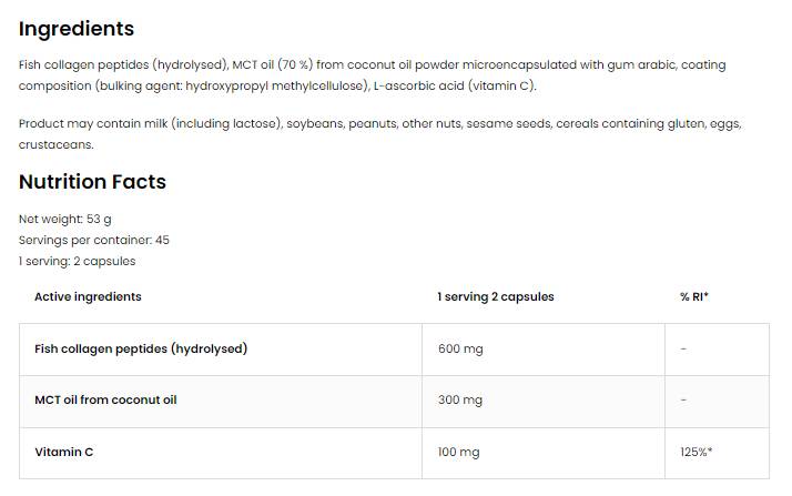 Coconut & Collagen | Marine Collagen with MCT - 90 капсули - Feel You