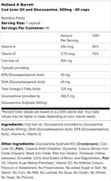 Cod Liver Oil 500 mg | With Glucosamine - 60 капсули - Feel You