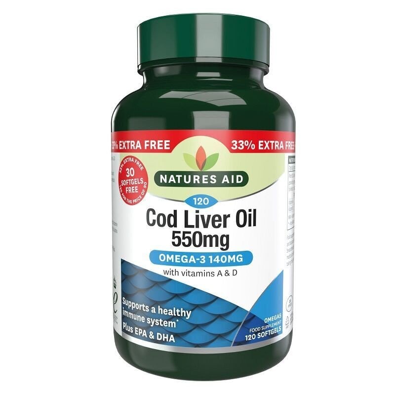 Масло от черен дроб на треска (Cod Liver Oil) 550мг 120 меки капсули - Feel You
