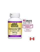 Coenzyme Q10 All-Natural Form - Коензим Q10 (Антиоксидант и кардиопротектор), 200 mg, 30 софтгел капсули Natural Factors - Feel You