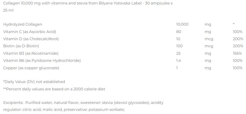 Collagen 10 000 mg + Vitamins & Stevia - 30 x 25 мл - Feel You