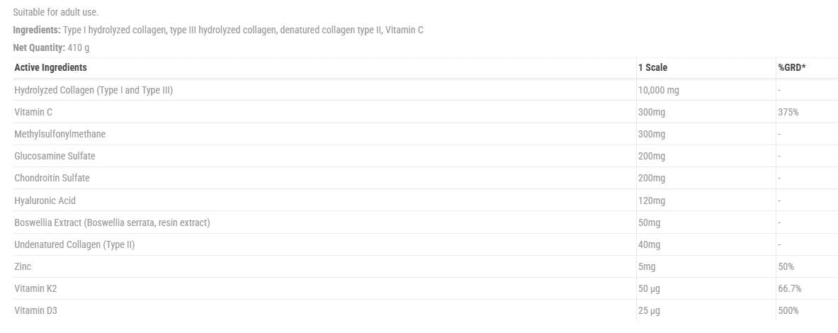 Collagen Bonafix Powder | with Collagen Type I, II & III - 410 грама - Feel You