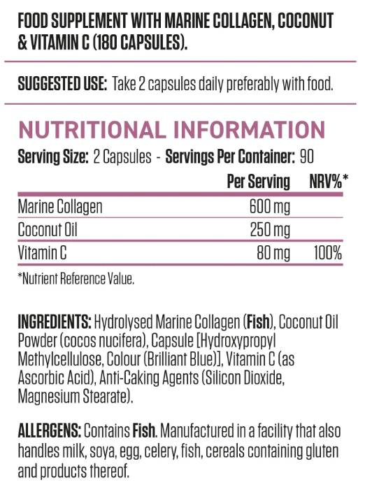 Collagen + Coconut - 180 капсули - Feel You