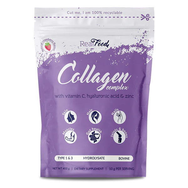 Collagen Complex с хиалуронова киселина, витамин Ц и цинк – 9400 г на доза, 400 г (40 дози) - Feel You