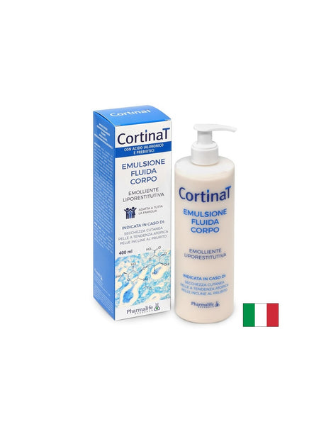 Емулсия за тяло с хиалуронова киселина + пребиотици – За суха и чувствителна кожа, CortinaT, 400 ml - Feel You