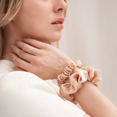 Cosibella Accessories - Silk Hair Scrunchie Set - Peachy Pink - Feel You