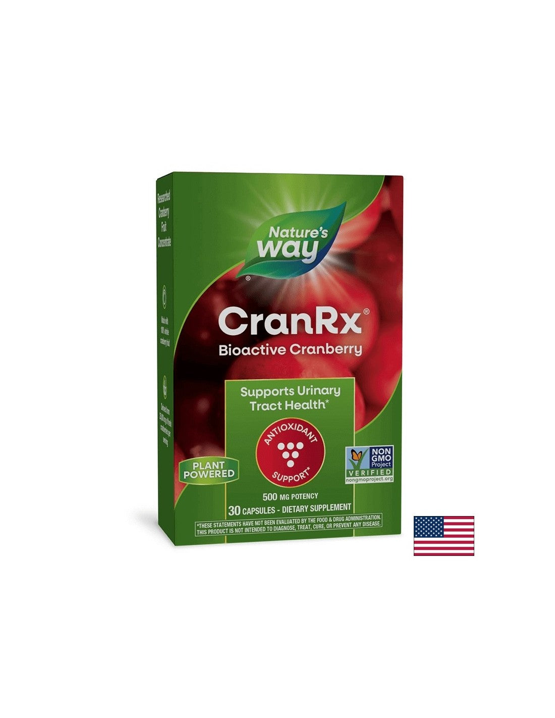 CranRx® Bioactive Cranberry/ Червена боровинка 500 mg х 30 капсули Nature’s Way - Feel You