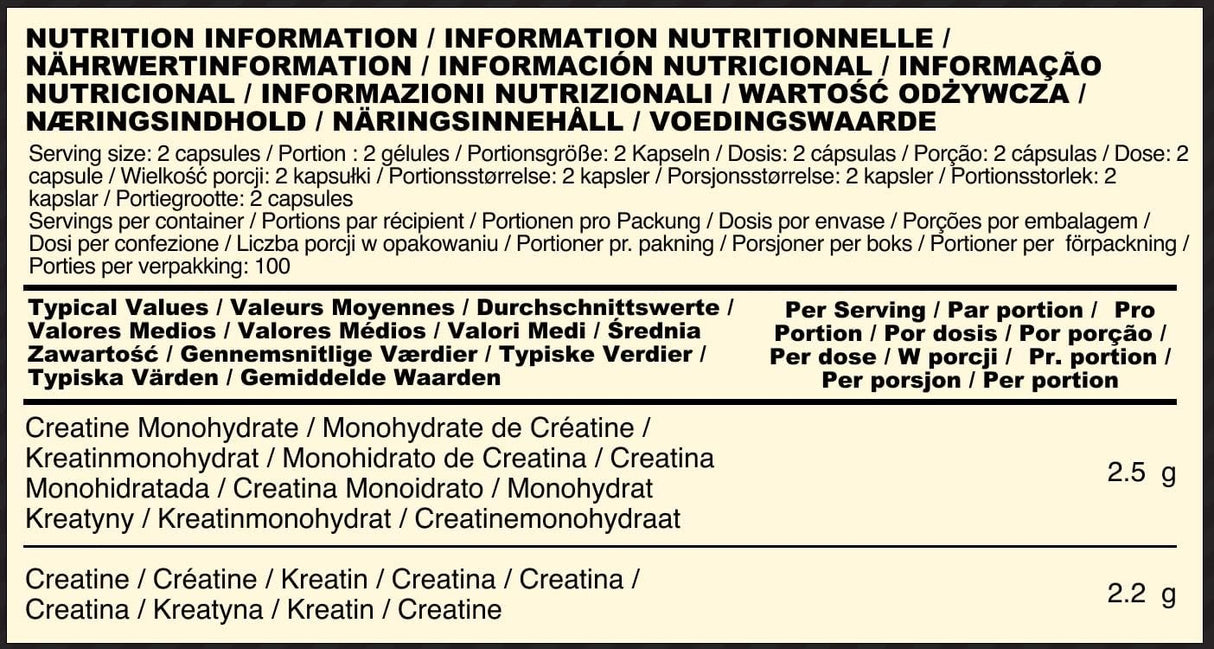 Creatine 2500 / 200 Caps. - Feel You