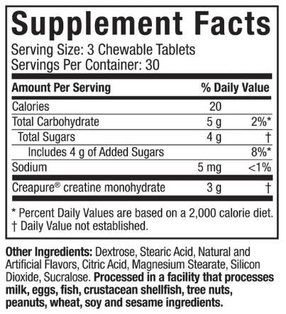 Creatine Chews Creapure® 1000 mg - 90 Дъвчащи таблетки - Feel You