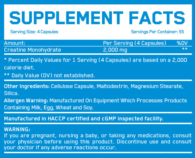 Creatine Monohydrate / 220 Caps - Feel You