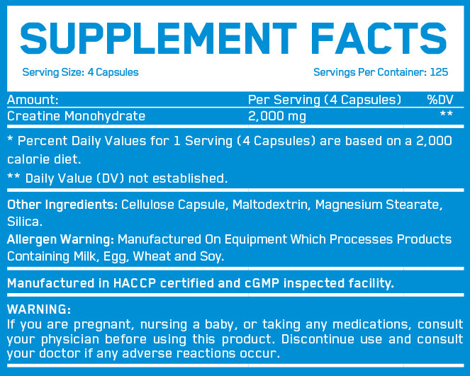 Creatine Monohydrate / 500 Caps - Feel You