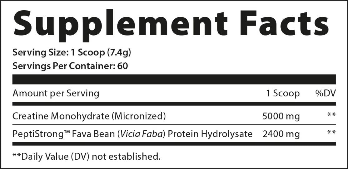 Creatine Monohydrate + Peptide | with PeptiStrong Fava Bean Hydrolysate - 444 грама - Feel You