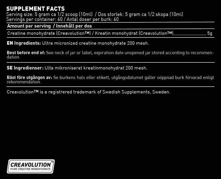 Creavolution™  | Performance Ultra Micronized Creatine Monohydrate 200 Mesh - 300 грама - Feel You