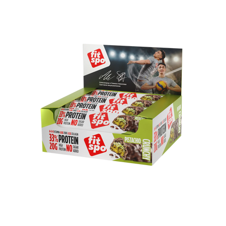 Crunchy Protein Bar Пистачио 33% Протеин /12 x 60 г/ - Feel You