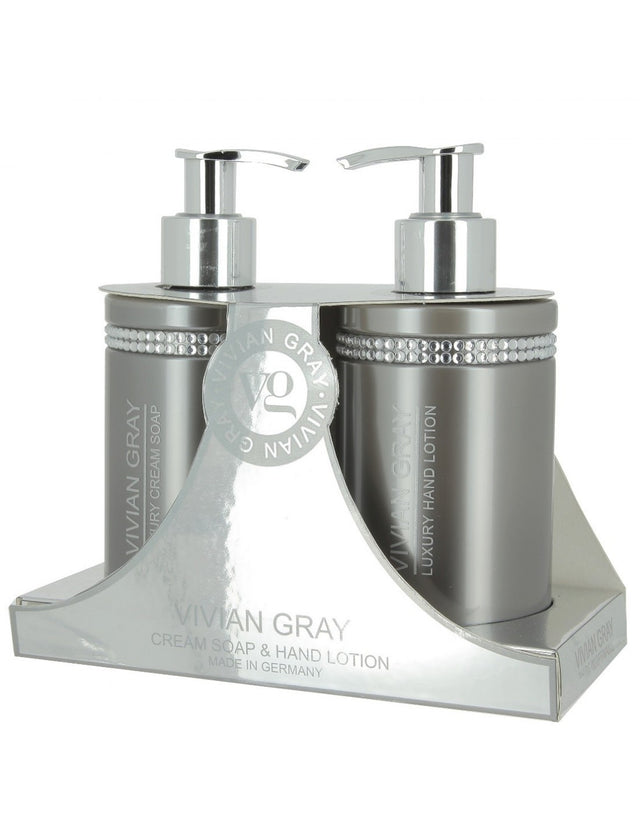 Crystals Set Vivian Gray: Grey Crystals, Hydrating, Hand Lotion, 250 ml + Grey Crystals, Cleansing, Liquid Soap, 250 ml - Feel You