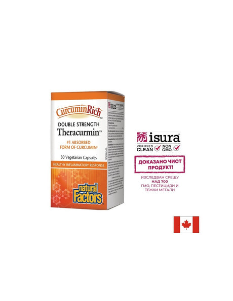 CurcuminRich™ Theracurmin™ Double Strength / Теракурмин, 60 mg, 30 капсули Natural Factors - Feel You