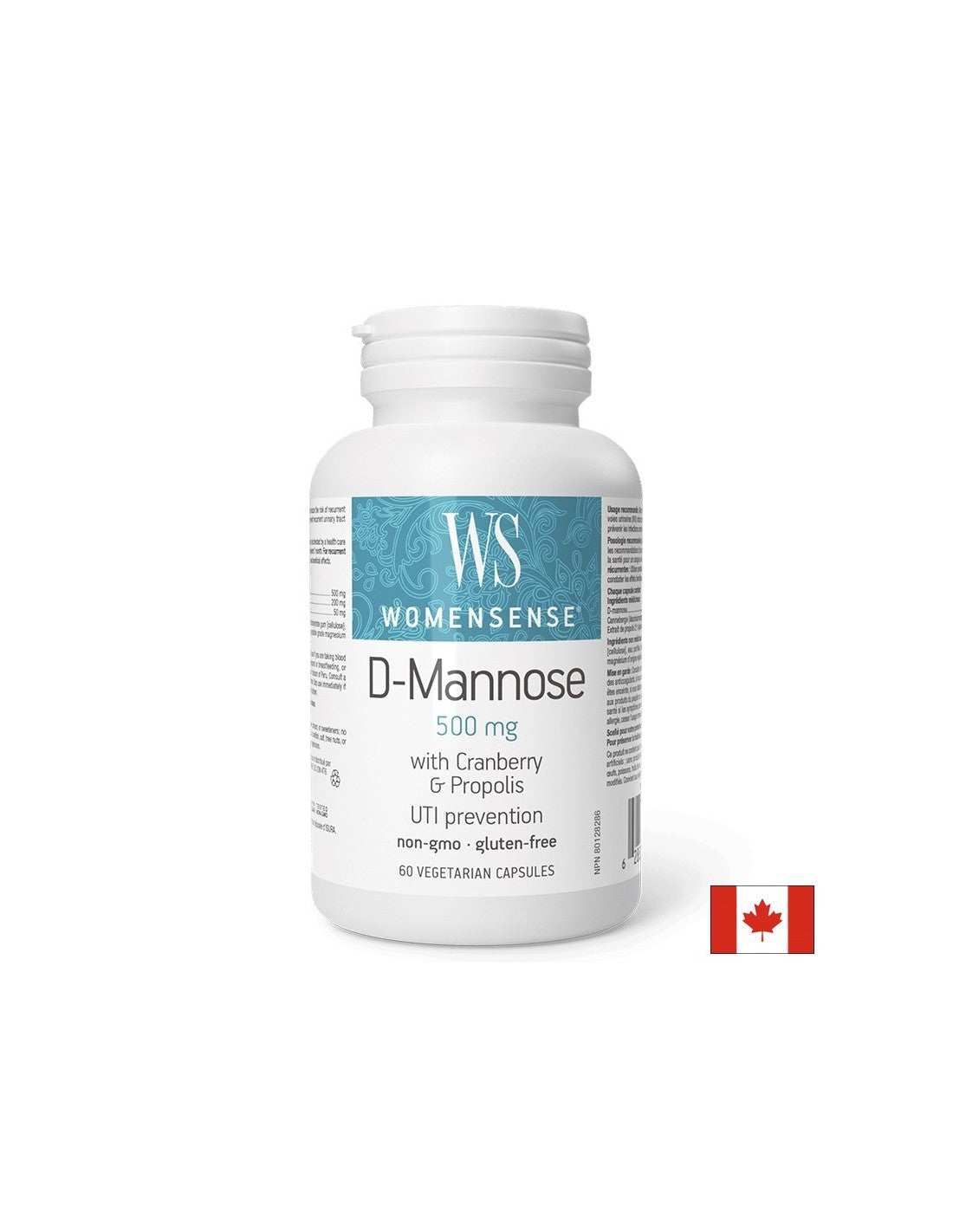 D-маноза 2000 mg + Червена боровинка 800 mg + Прополис 200 mg – Здрав уринарен тракт, 60 капсули