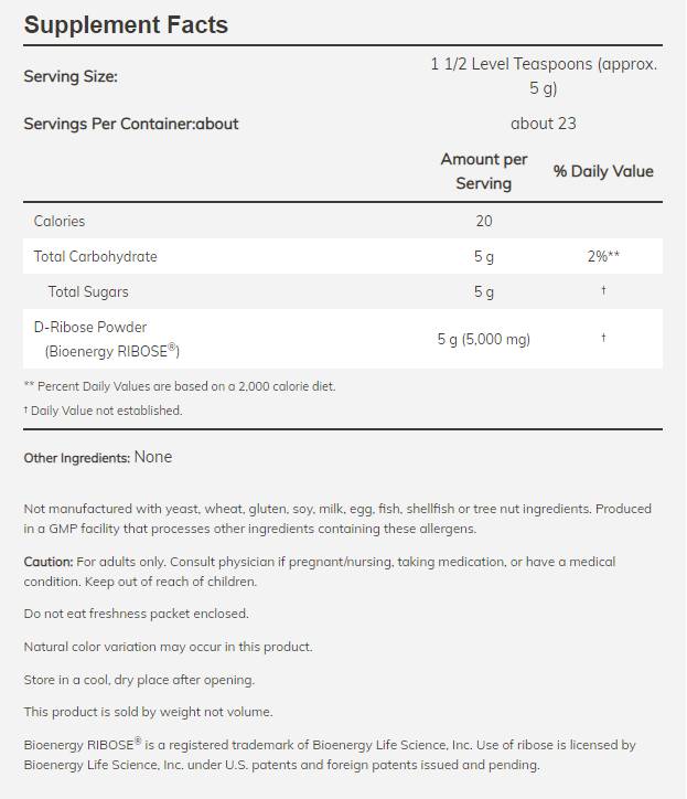 D-Ribose Powder - 227 грама - Feel You