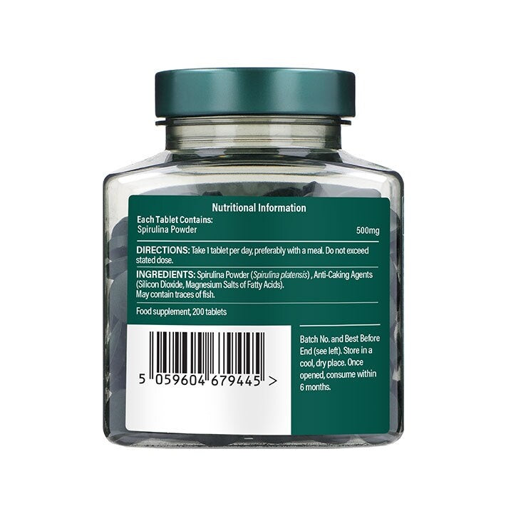 Спирулина (Spirulina) 500мг 200 таблетки, H&B