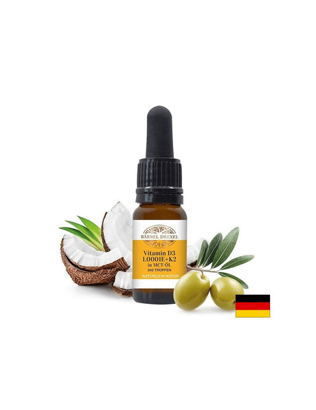 Витамин D3 1000 IU + Витамин К2 11.1 µg - За костите и сърцето, 10 ml, капки с висока абсорбция - Feel You