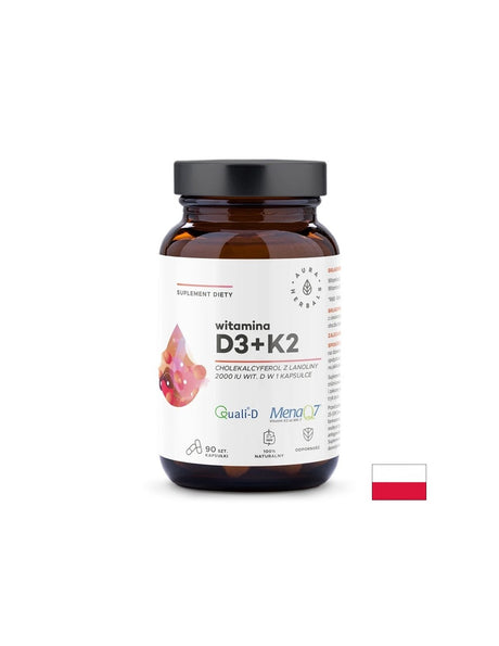 Кости и стави - Витамин D3 2000 IU + К2 100 µg, 90 капсули - Feel You
