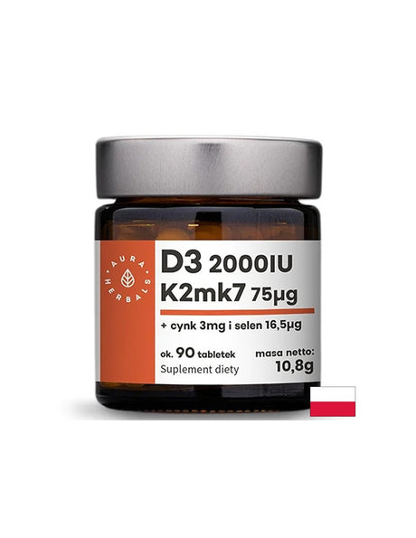 Витамин D3 25 µg + K2 MK-7 37.5 µg Здрави кости, силен имунитет 90 таблетки - Feel You